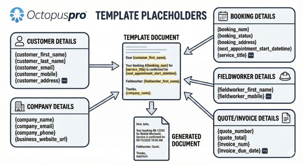 Customer communication methods including SMS email reminders confirmations and follow-ups in OctopusPro