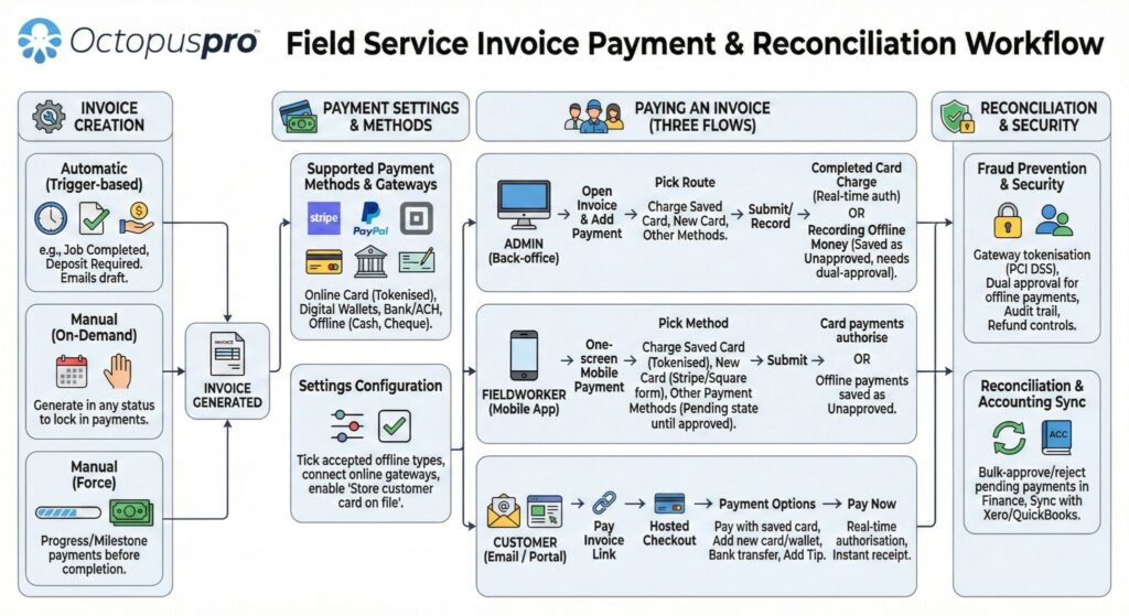 Invoice payment and reconciliation workflow