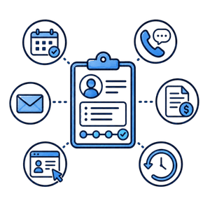 Basic CRM contact database icon