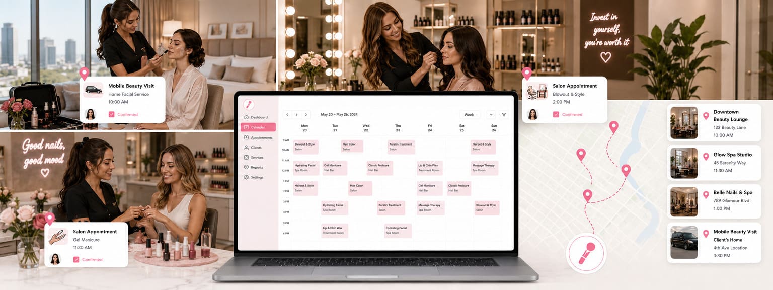 Beauty Salon Services Scheduling Software Locations
