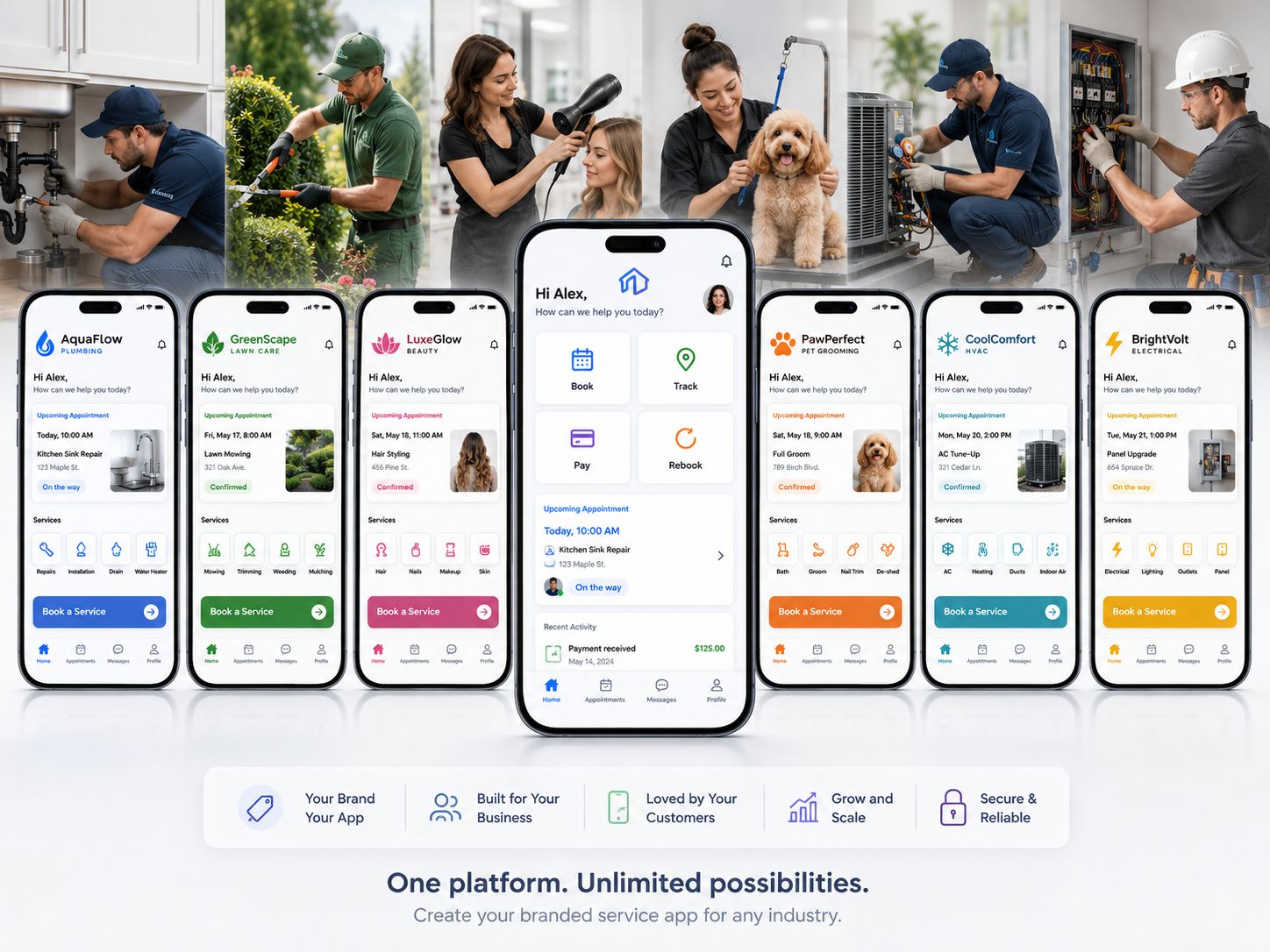 Branded field service app industry examples