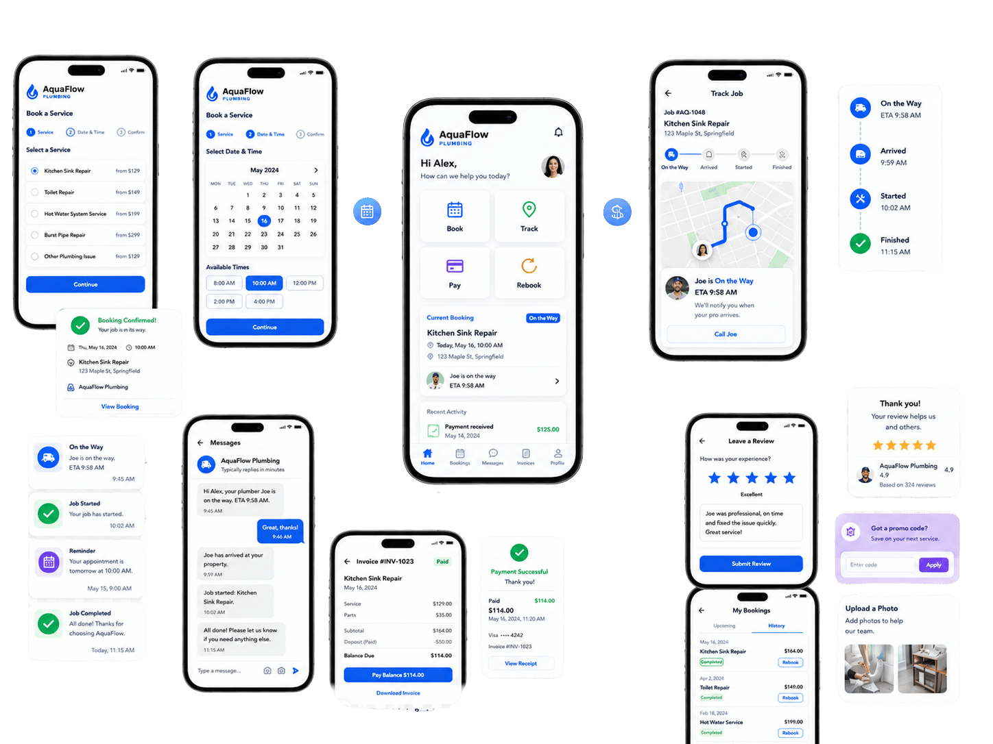 Branded field service app screenshot examples