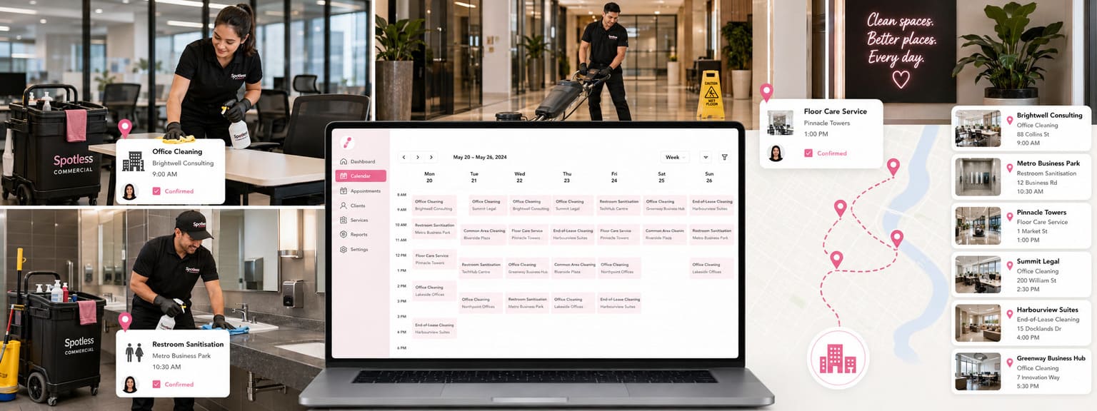 Commercial and Residential Cleaning Services Scheduling Software Locations
