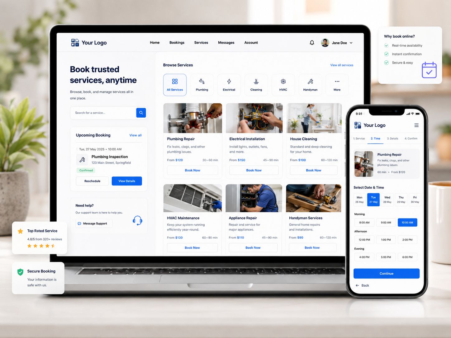 Customer Portal book service screenshot examples Customer Portal book service screenshot examples