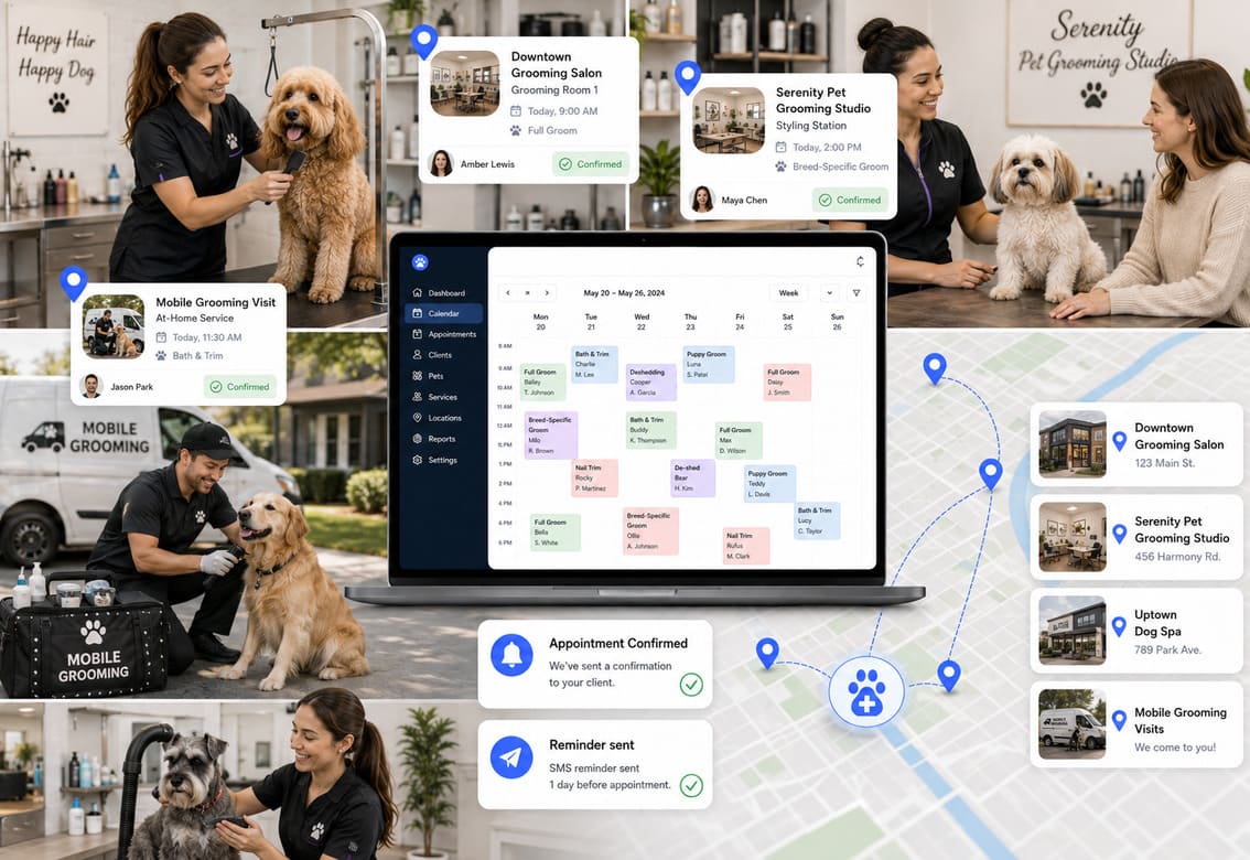 Groomererinarian Services Scheduling Software Locations
