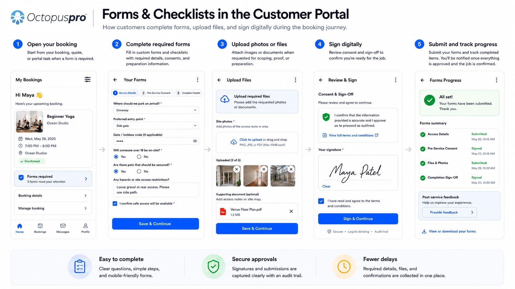 Customer Portal forms and checklists Forms and checklists example from the Customer Portal