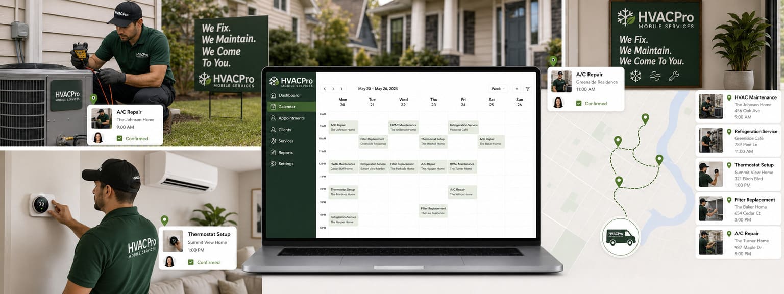 HVAC, Air Conditioning, and Refrigeration Services Scheduling Software Locations