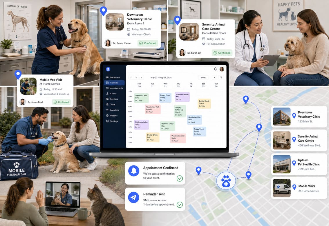 Veterinarian Services Scheduling Software Locations