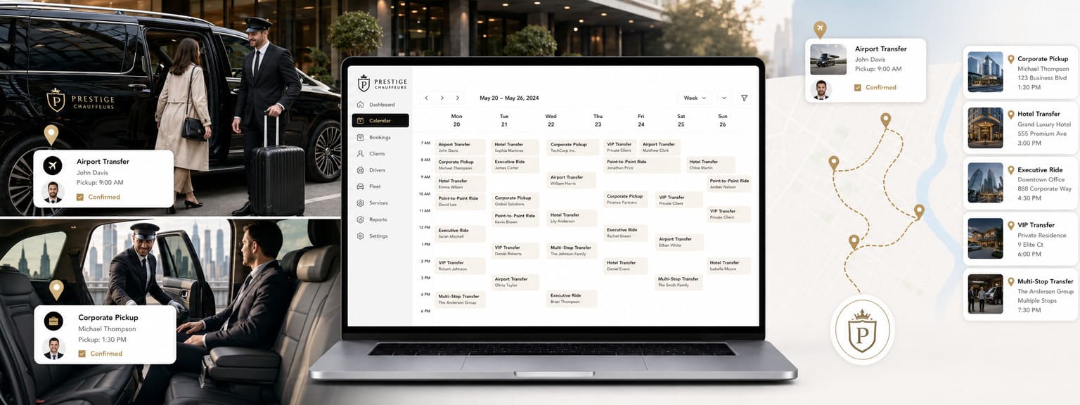 Transportation and delivery management software for chauffeur florist and catering businesses