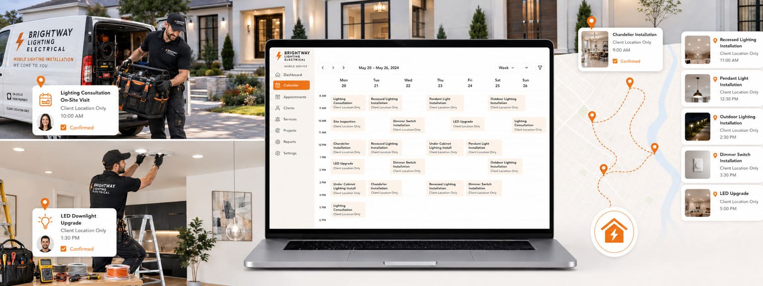 Lighting Installation Electrician Services Scheduling Software Locations