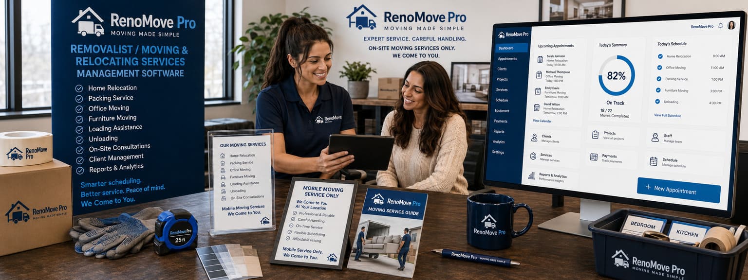 Removals Services Scheduling Software Locations