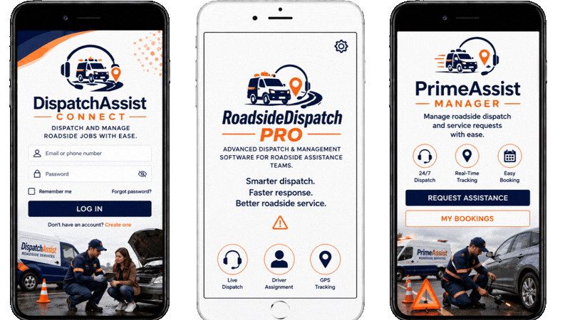 Branded roadside assistance business app