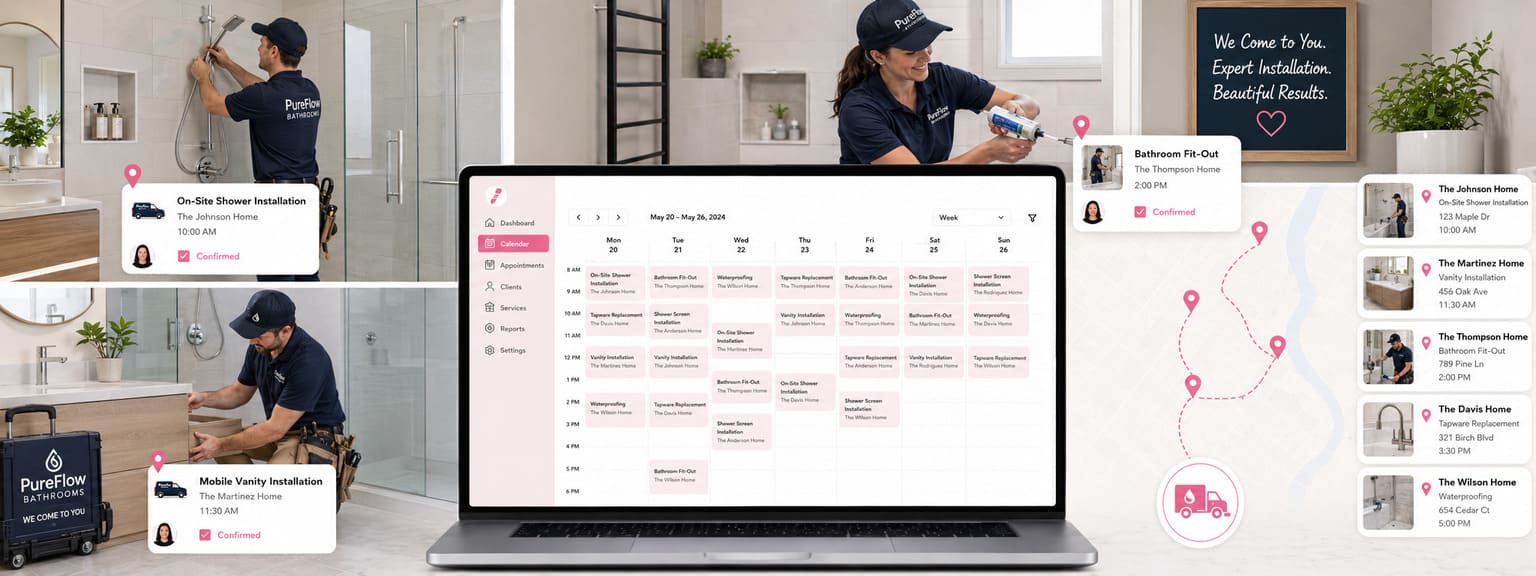 Shower and Bathroom Installation Services Scheduling Software Locations