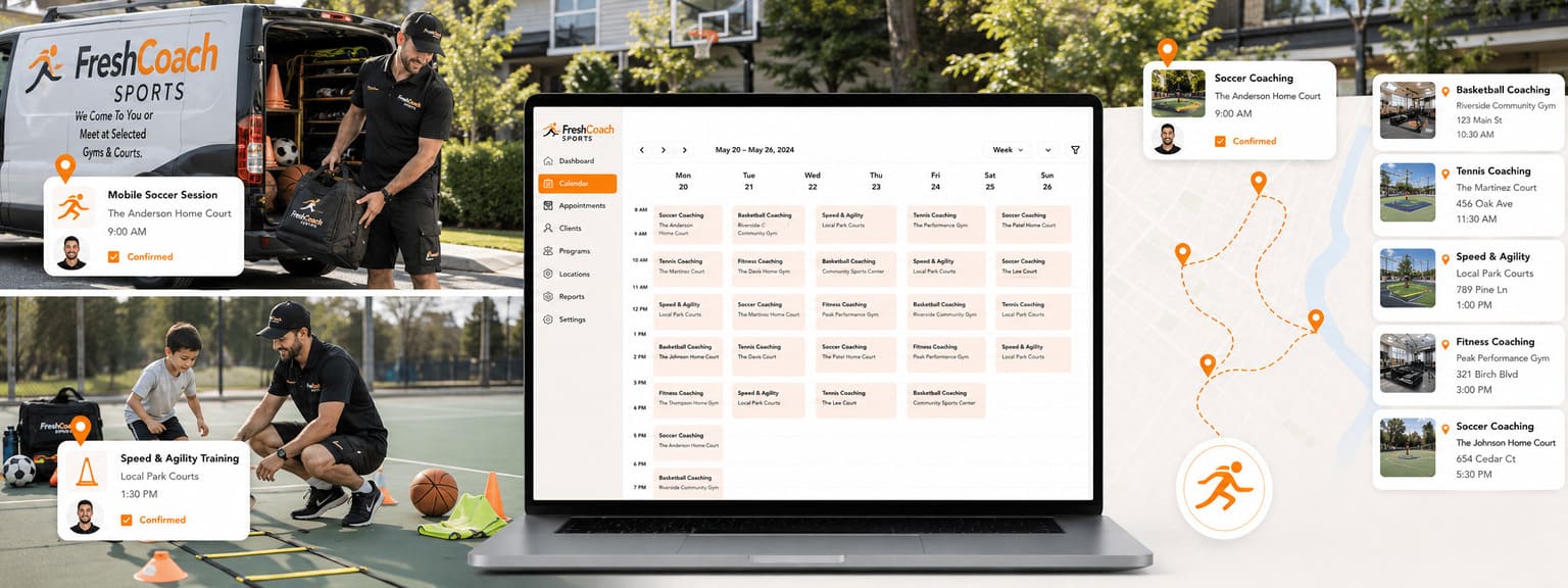 Sports coaching scheduling software for coaches academies studios and mobile training teams