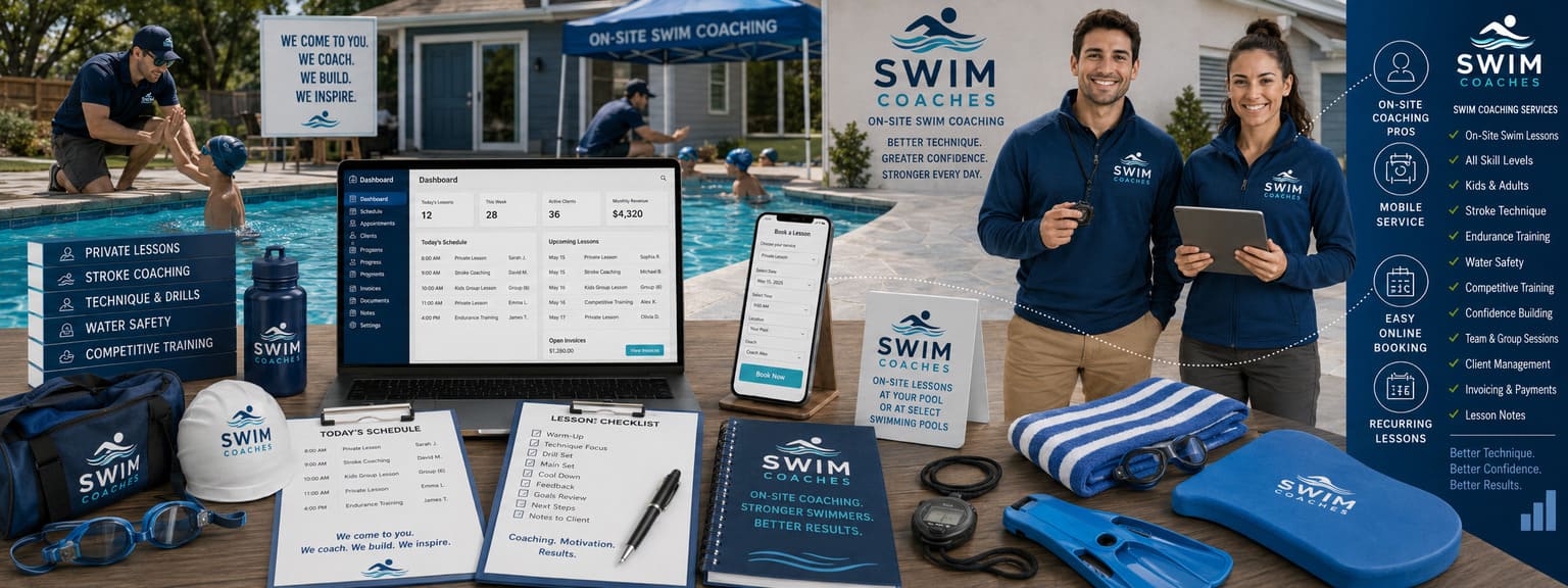 Swimming Coaching Services Scheduling Software Locations