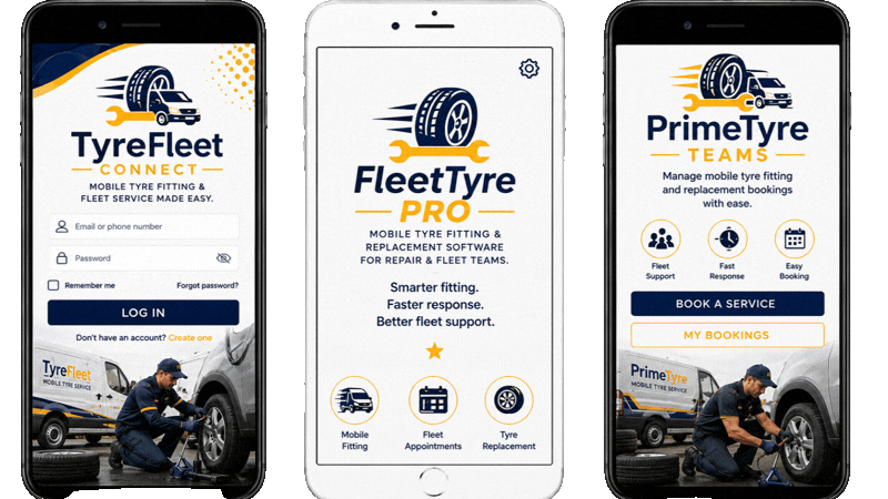 Branded mobile tyre replacement and fitting business app